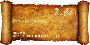 Koszta Csaba névjegykártya